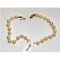7.00mm White Pearl Hand Made Ladies Bracelet