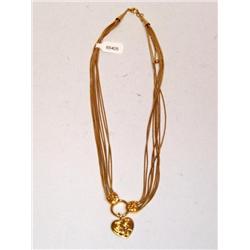 18K Over Sterling Eternity Necklace Heart Pendant