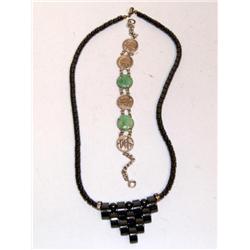 Hematite Gemstone & Antique Jade Necklaces