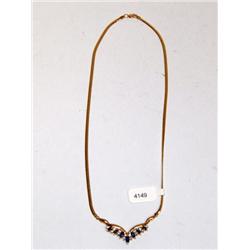 AAA Tanzanite & Diamonds "V" Design Ladies Necklac