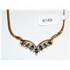 Image 2 : AAA Tanzanite & Diamonds "V" Design Ladies Necklac