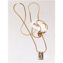 14K Gold Necklace & Aqua Marine Necklace