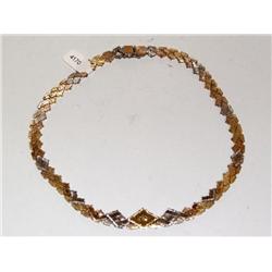 Antique 18K gold Over Sterling Tri Color Necklace