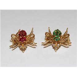 AAA Colombian Emerald & Ruby Fly Design  Brooch