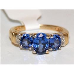 AAA Tanzanite & Diamonds Cluster Ladies Ring