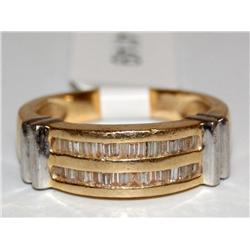 Diamonds Baguettes Two Tone Hand Made Wedding Band