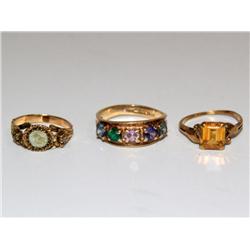AAA Multicolor Mother Ring, Citrine Ring & Gold Vi