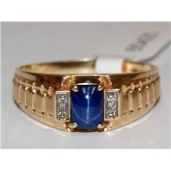 AAA Star Sapphire & Diamonds Men's Ring