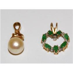 AAA Columbian Emerald & White Pearl Pendant