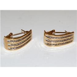 2.00Ctw Diamonds Cluster Ladies Earrings Hoops
