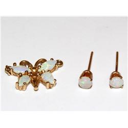 AAA Australian Fire Opal & Ladies Pendant & Earrin