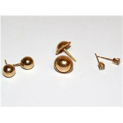 Diamonds Studs Earrings & Italian Gold Earrings