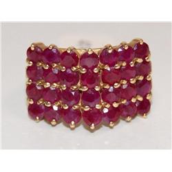 3.00Ctw Burmese Ruby Hand Made Cluster Ladies Ring