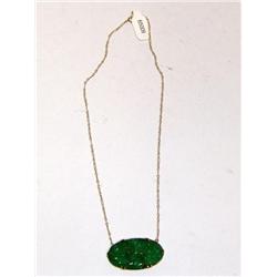 14K Gold Necklace W/Hand Carved Jade Pendant