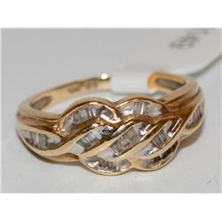 Diamonds Cluster Baguettes Hand Made Ladies Ring