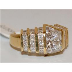 Diamonique Bridge Design Ladies CZ Ring