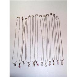 12 =18Kt White Gold Plated Collection Ladies Nec