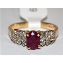 AAA Burmese Ruby & Diamonds Ladies Ring