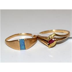 AAA Burmese Ruby & Australian Opal Ladies Ring