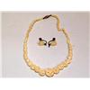 Image 1 : Hand Carved Bone Necklace and Earrings
