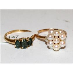 AAA Cashmere Sapphire Ring & White Pearl Ring