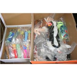 Collectible Beanie Babies and Pez Dispensers
