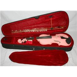 Pink Violin, Bow, and Case