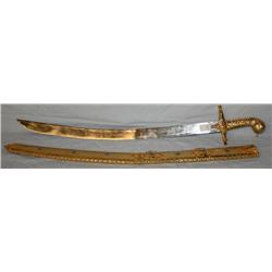 Sword w/ Brass Handle and Sheath