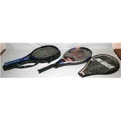 Lot of 2 Tennis Rackets and 3 Covers