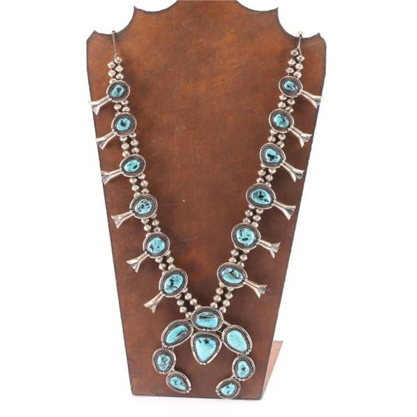 Navajo Kingman Turquoise Squash Blossom.