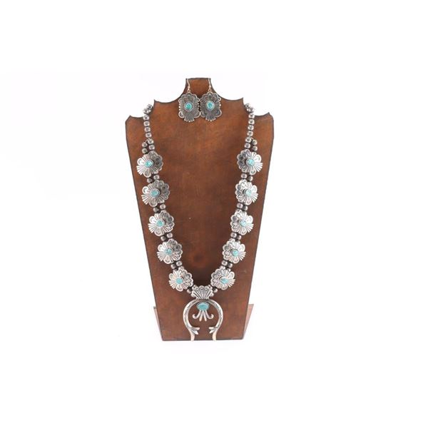 Kingman Turquoise Navajo Squash Blossom