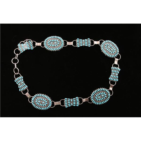 Stunning Zuni Turquoise Cluster Concho Belt.