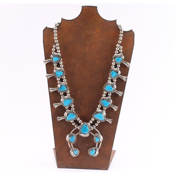 Sterling & Turquoise Squash Blossom Necklace.