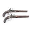 Image 6 : Pair of Original Flintlock Dueling Pistols. 52-54c