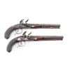 Image 7 : Pair of Original Flintlock Dueling Pistols. 52-54c