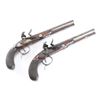 Image 9 : Pair of Original Flintlock Dueling Pistols. 52-54c