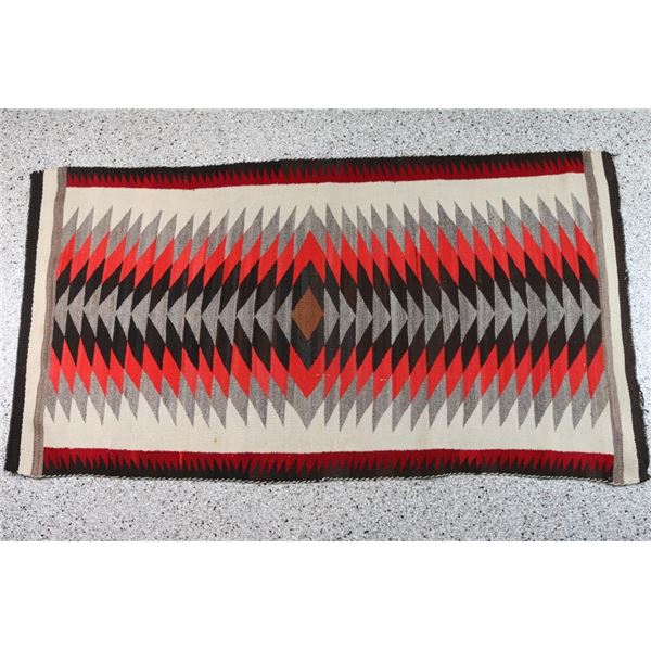 Navajo Rug in Red, Black, White.