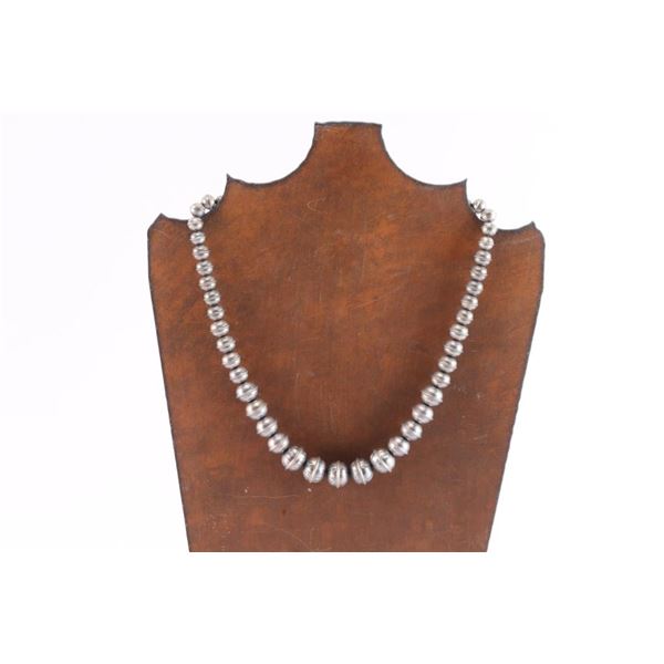 Sterling Aztec Bench Bead Necklace