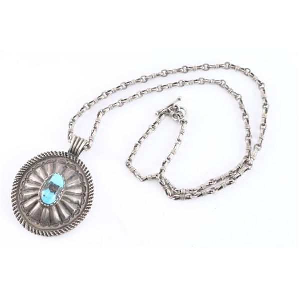 Navajo Two-Sided Pendant & Chain.