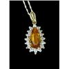Image 1 : Beautiful Imperial Topaz and Diamond Pendant