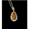 Image 3 : Beautiful Imperial Topaz and Diamond Pendant