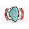 Image 1 : Navajo Turquoise & Coral Cuff.