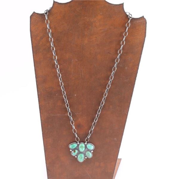Navajo Turquoise Cluster Necklace.