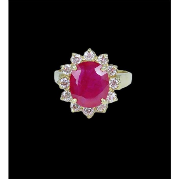 Gorgeous Mozambique Ruby and Diamond Ring