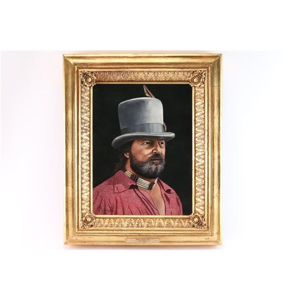 Original Oil on Board of Beaver Hat.