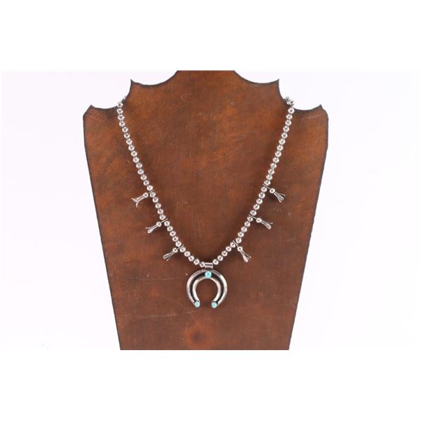 Petite Navajo Squash Blossom Necklace.