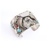 Image 5 : Navajo Sterling Bear Claw Cuff.