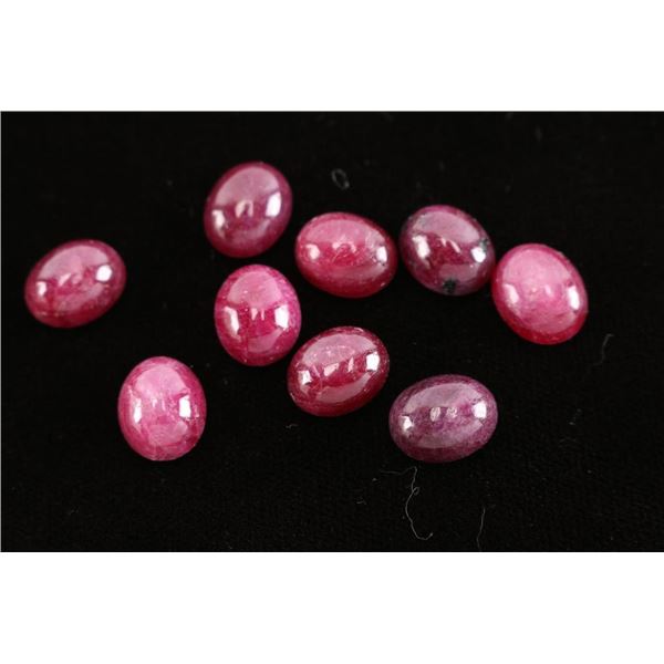Collection of 10 Loose Ruby Cabochons.