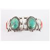Image 1 : Navajo Turquoise & Coral Cuff.