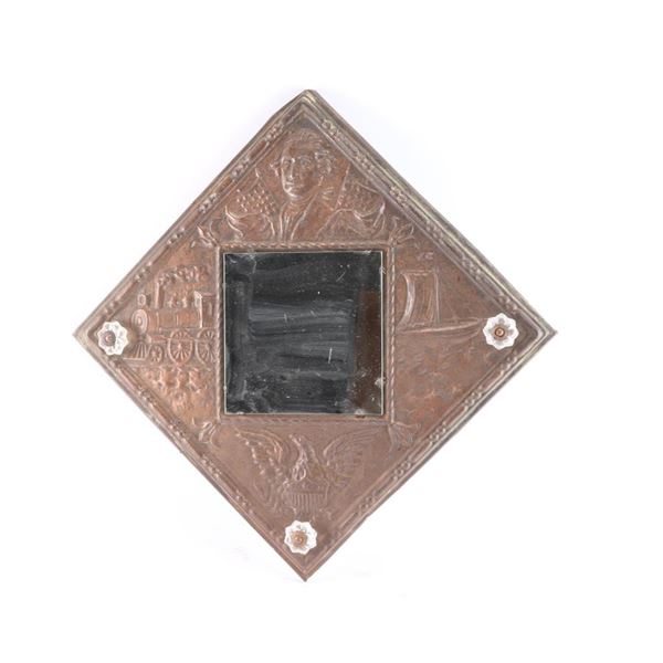 Antique Copper Mirror.